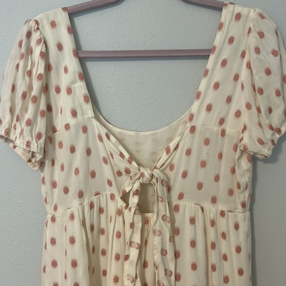 NWOT Jessica Simpson ivory babydoll dress with pink polka dots. Women’s size M. - Picture 6 of 7